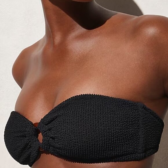 🆑J. Crew Heritage textured O-ring bandeau bikini top 2X - Picture 1 of 7